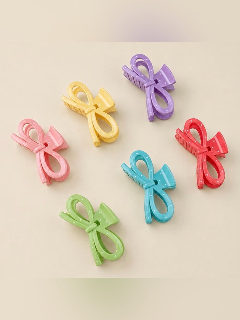 Polka Dot Bow Hair Clip